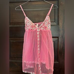 Victoria’s Secret | Pink Mesh Babydoll SMALL